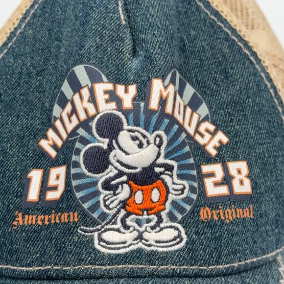 Disneyland Resort Mickey Mouse 1928 Trucker Hat Mesh Back Adjustable Denim Cap - Picture 9 of 9